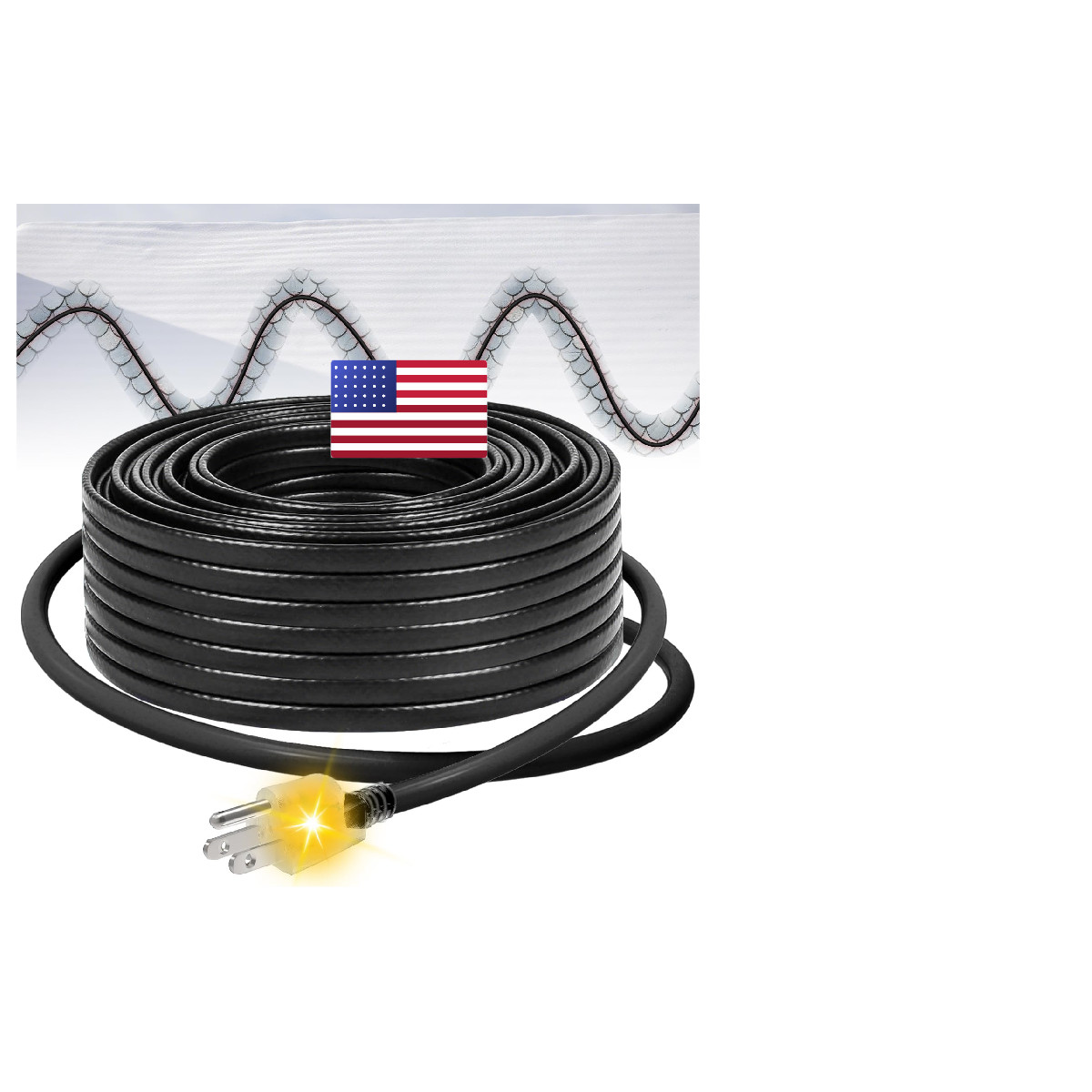 Maxkosko Gutter Heater For Roof Snow Melting Self Regulating Heating Cable 6 Ft