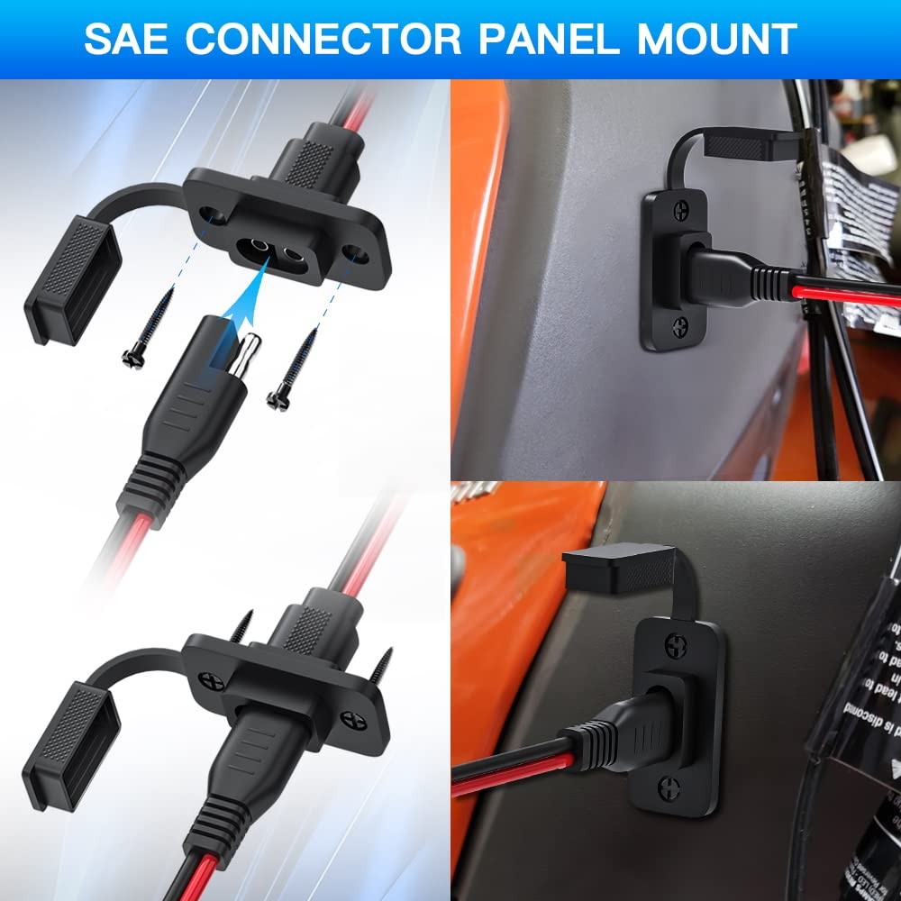 SAE Connector, Rectangular SAE Power Socket Sidewall Port, Weatherproof SAE Qui
