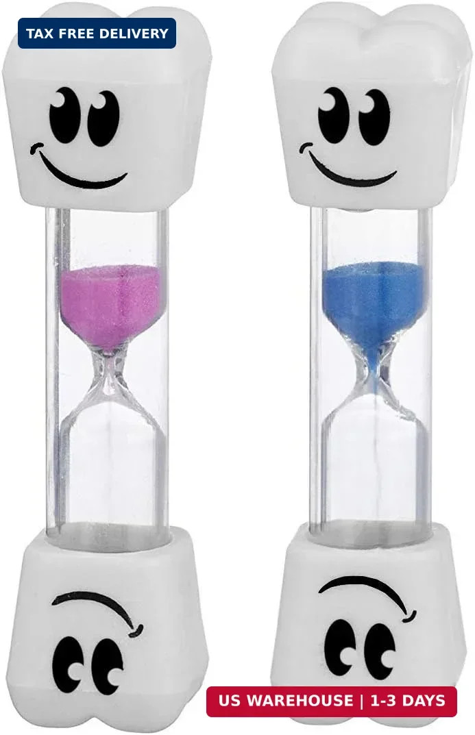 Smile Tooth 2 Minute Sand Timer Assorted Colors (2 Pack)