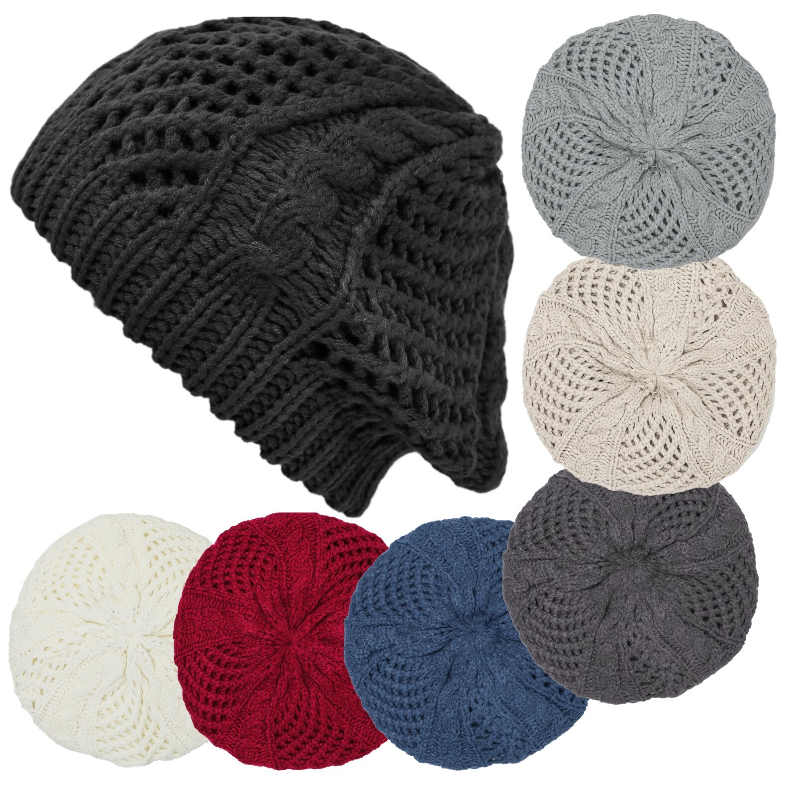 Knitted Classic Winter Knitted Artist Crothet Tam Hat French Style Beret