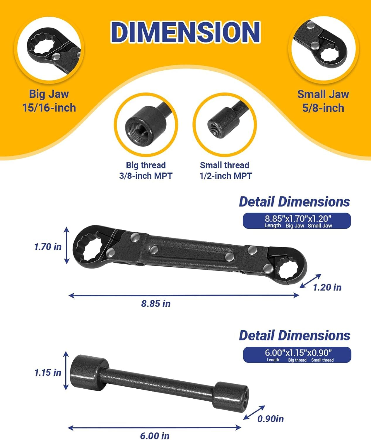 Angle-On Plumber Wrench for Installing New Compression Nuts Plumbing Tool