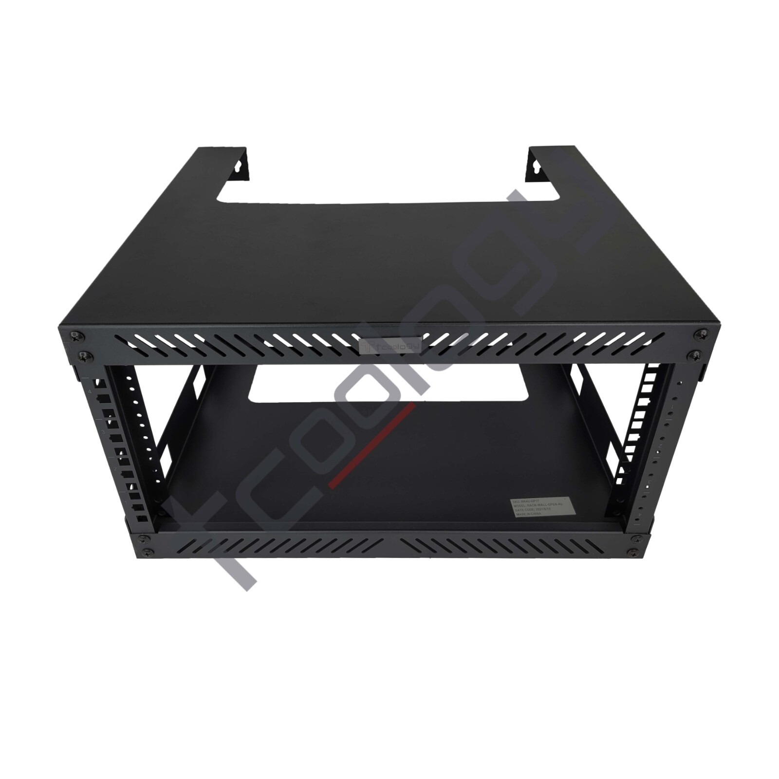 TCoology 4U Wall Mount Open Frame 19'' Server Rack Threaded 17.5 Inch Depth