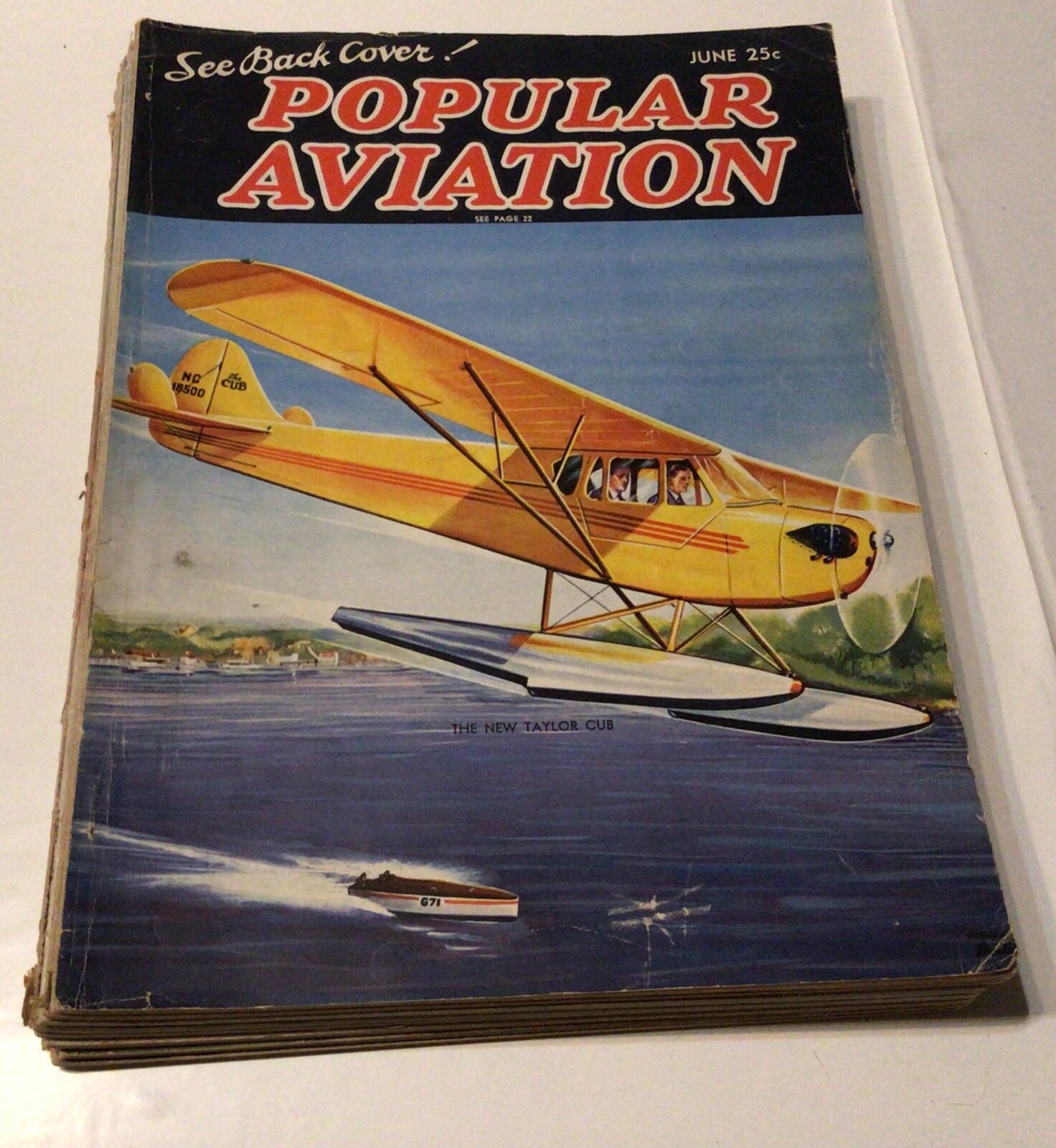Popular Aviation Magazine Lot 1937 - 1939 Vivid Colors 8 Issues