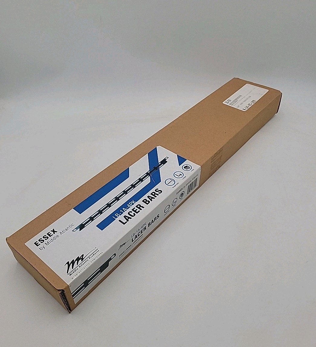 Middle Atlantic LB-1A-4PK Essex L Shaped Lacing Bar - 4 Pack