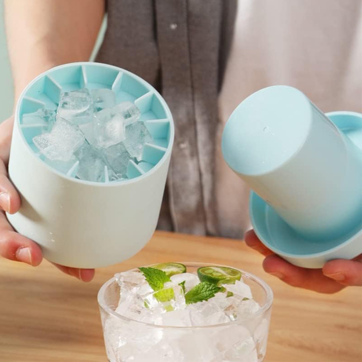 Quick Release lce Cube Mold Silicone Bucket for lce Craft DlY 1pc