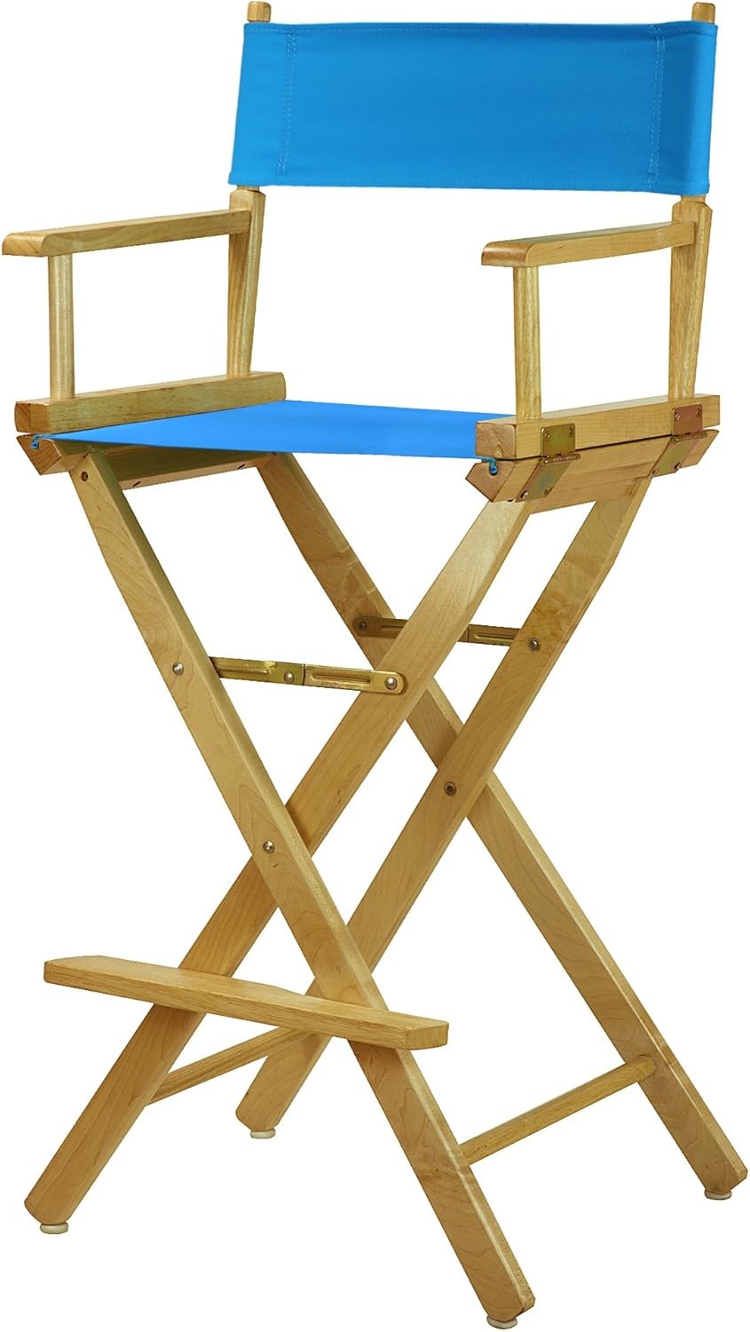 230-00/021-27 Director Chair 30" Bar Height Natural Frame/Turquoise Canvas