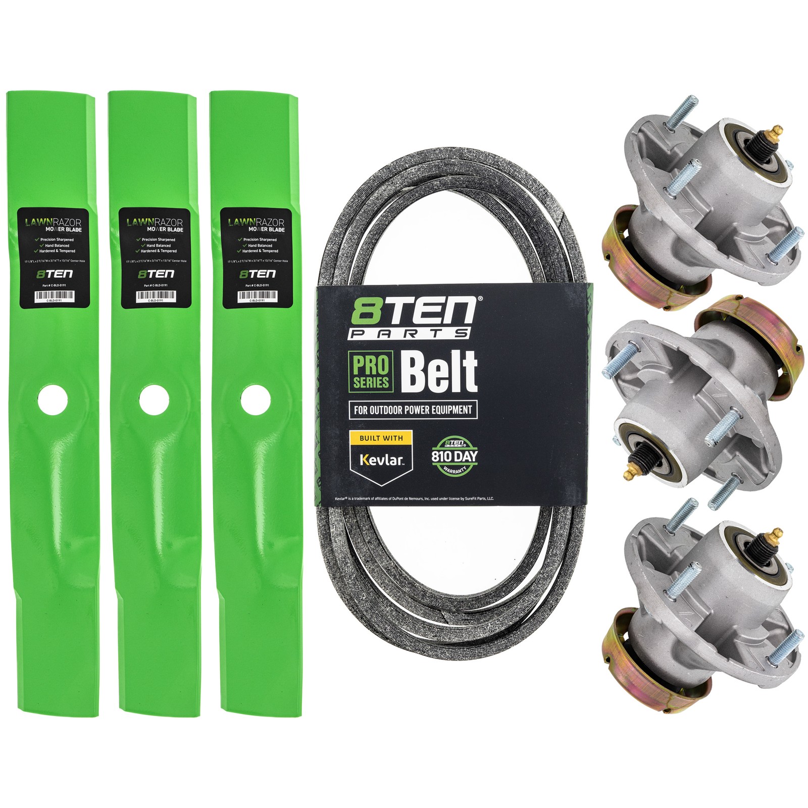 8TEN Blade Spindle Belt Kit for John Deere Z425 Z445 48 Inch AM124498 AM144377