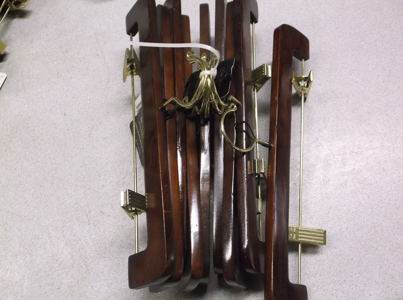 NEW Model 12829 Mahogany Finish Hardwood 14" Pant/Skirt Hangers, Set of 9