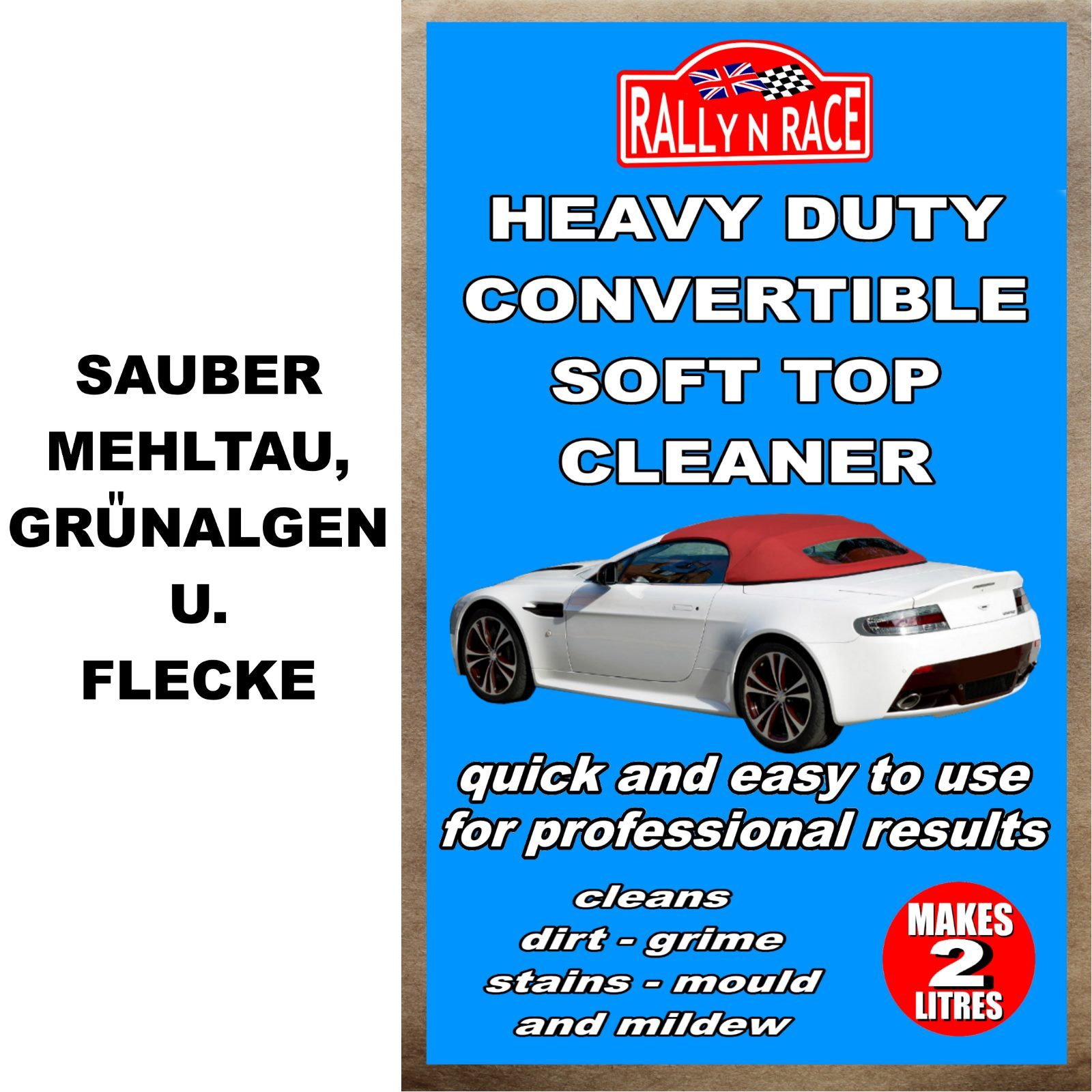 Convertible & cabriolet reiniger - Sauber Mehltau, grünalgen u. Flecke - 2Lt car