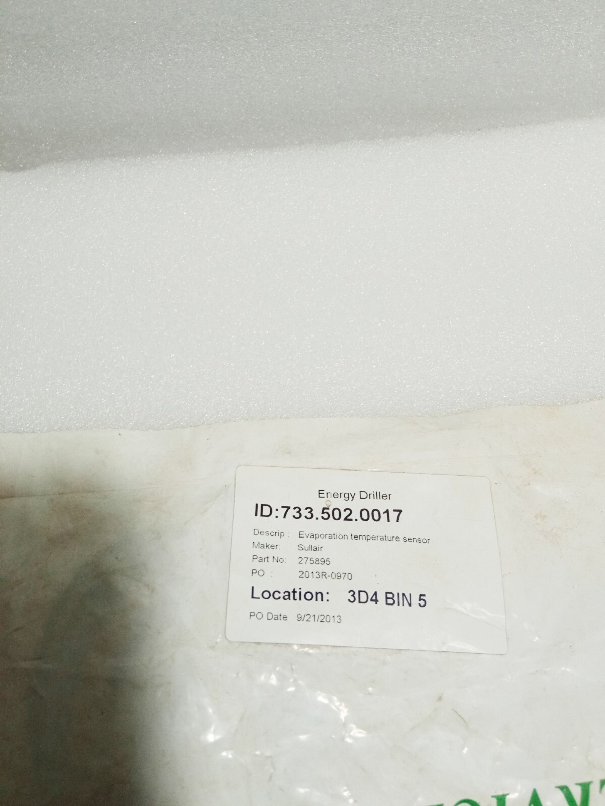 SULLAIR 02250198-444 EVAPORATION TEMPERATURE SENSOR NEW
