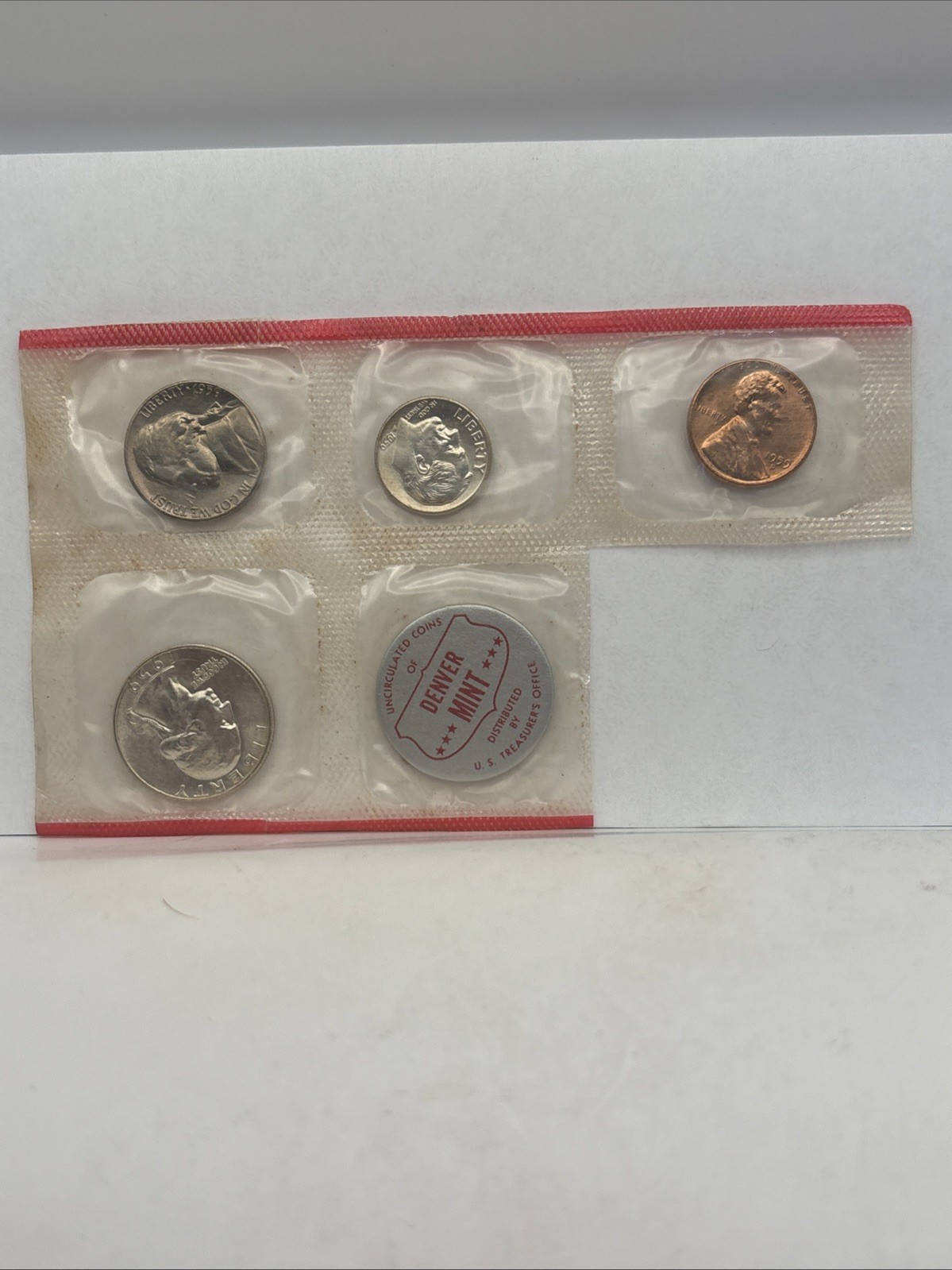 1959 Denver Mint UNCIRCULATED Set Missing Half - 90% silver quarter & dime