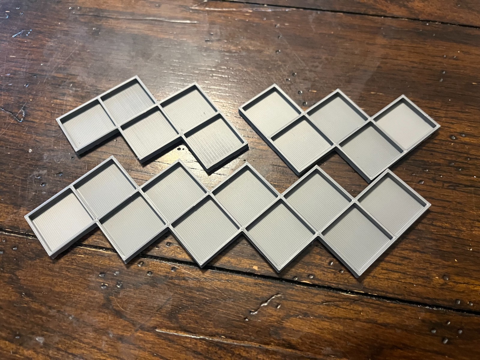Set of 3 - 25mm Square Zig Zag Skirmish Wargaming Movement Trays Warhammer