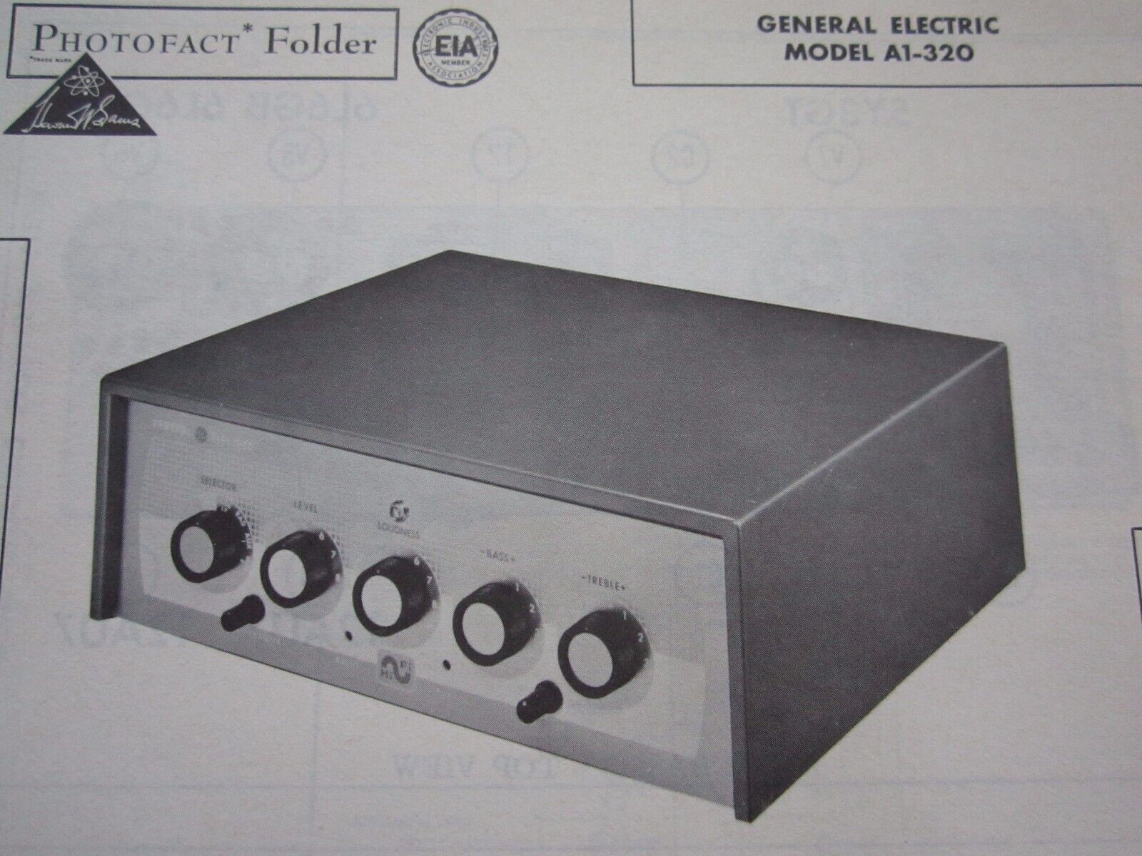 GENERAL ELECTRIC A1-320 AMPLIFIER PHOTOFACT