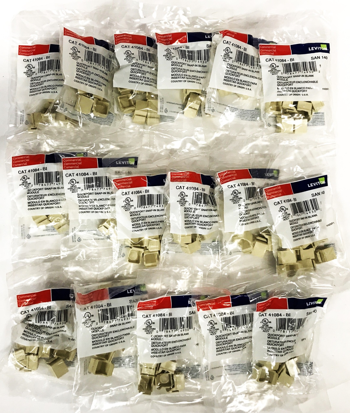 Leviton 10 Pack Quickport Snap-In Blank Module 140-41084-BI [Lot of 17] NOS