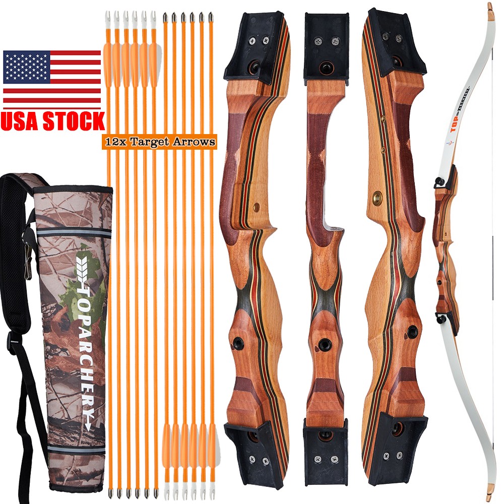 48" Takedown Recurve Bow Archery Wood Traditional Bow for Youth Beginner Hunting