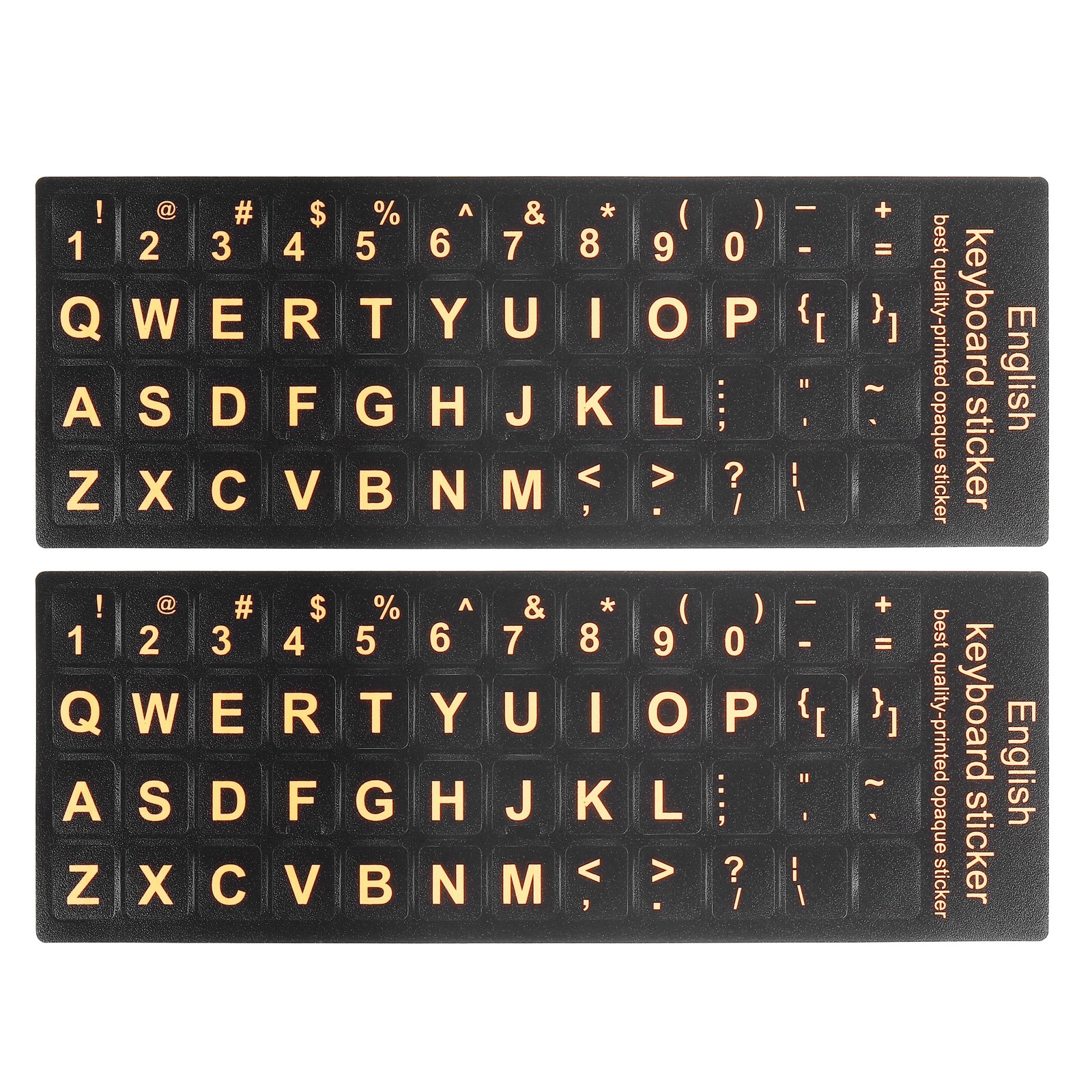 English Stickers, 2pcs Cover Style 2, Black Background Orange Lettering