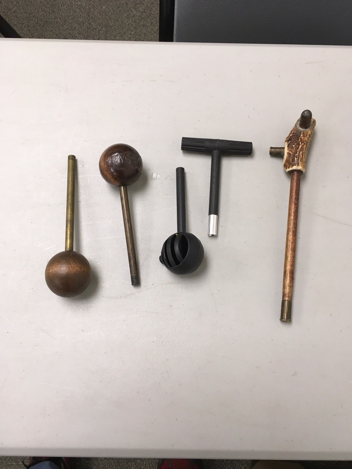 Ball Bullet Starter Seater Loader Lot Of 5 Black Powder Wood Plastic Antler
