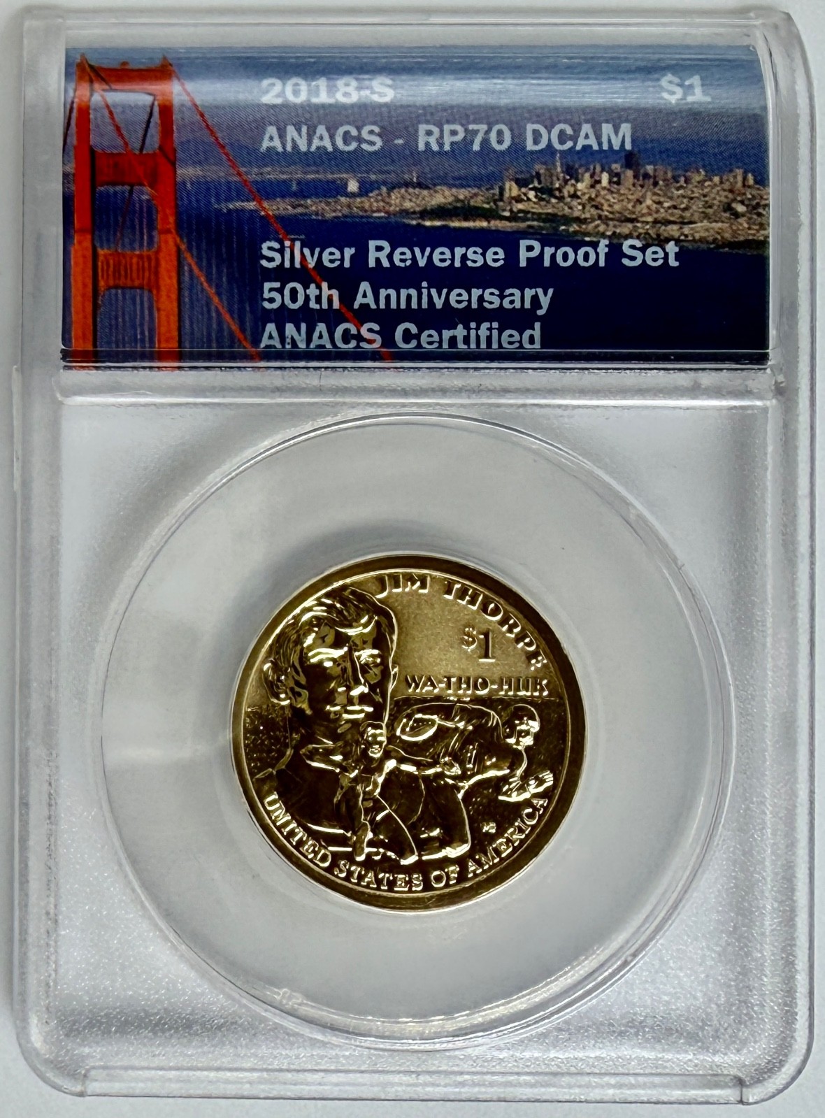 2018-S Sacagawea Native American Dollar Reverse Proof  ANACS PF70 DCAM