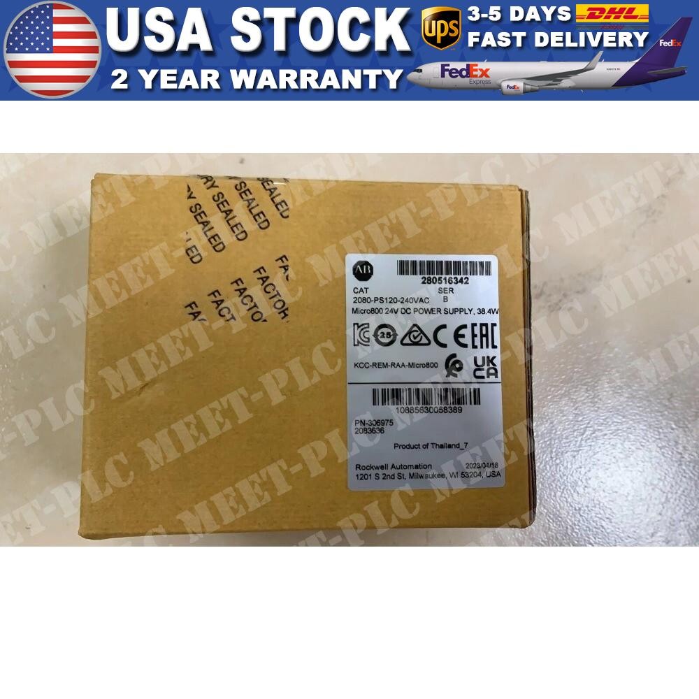 New AB CAT 2080-PS120-240VAC Micro800 24V DC POWER SUPPLY 38.4W US Free Tax