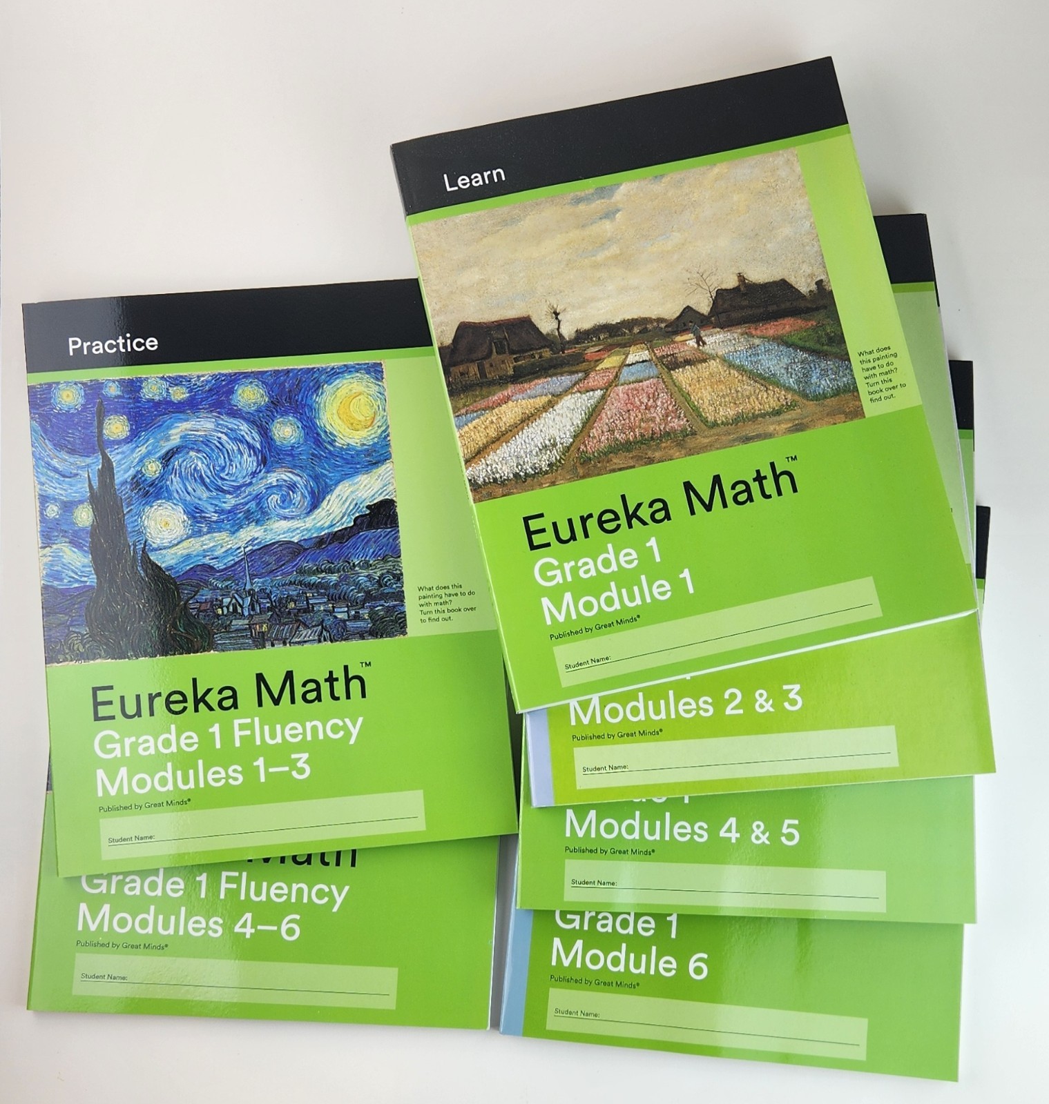 NEW Complete Set Eureka Math Grade 1 Learn Modules 1-6, + FLUENCY Practice Books