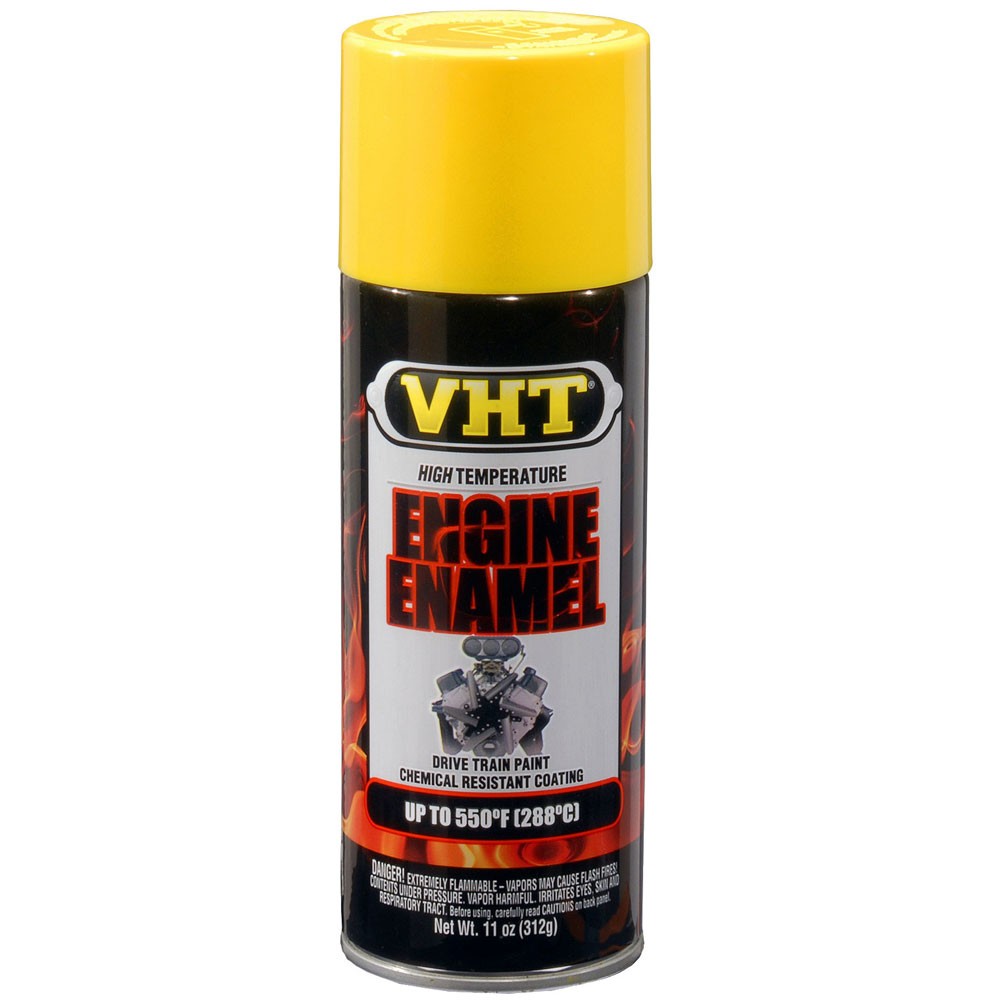 VHT High Temp Paint SP128; Engine Enamel 11oz Aerosol Gloss Yellow 550 deg