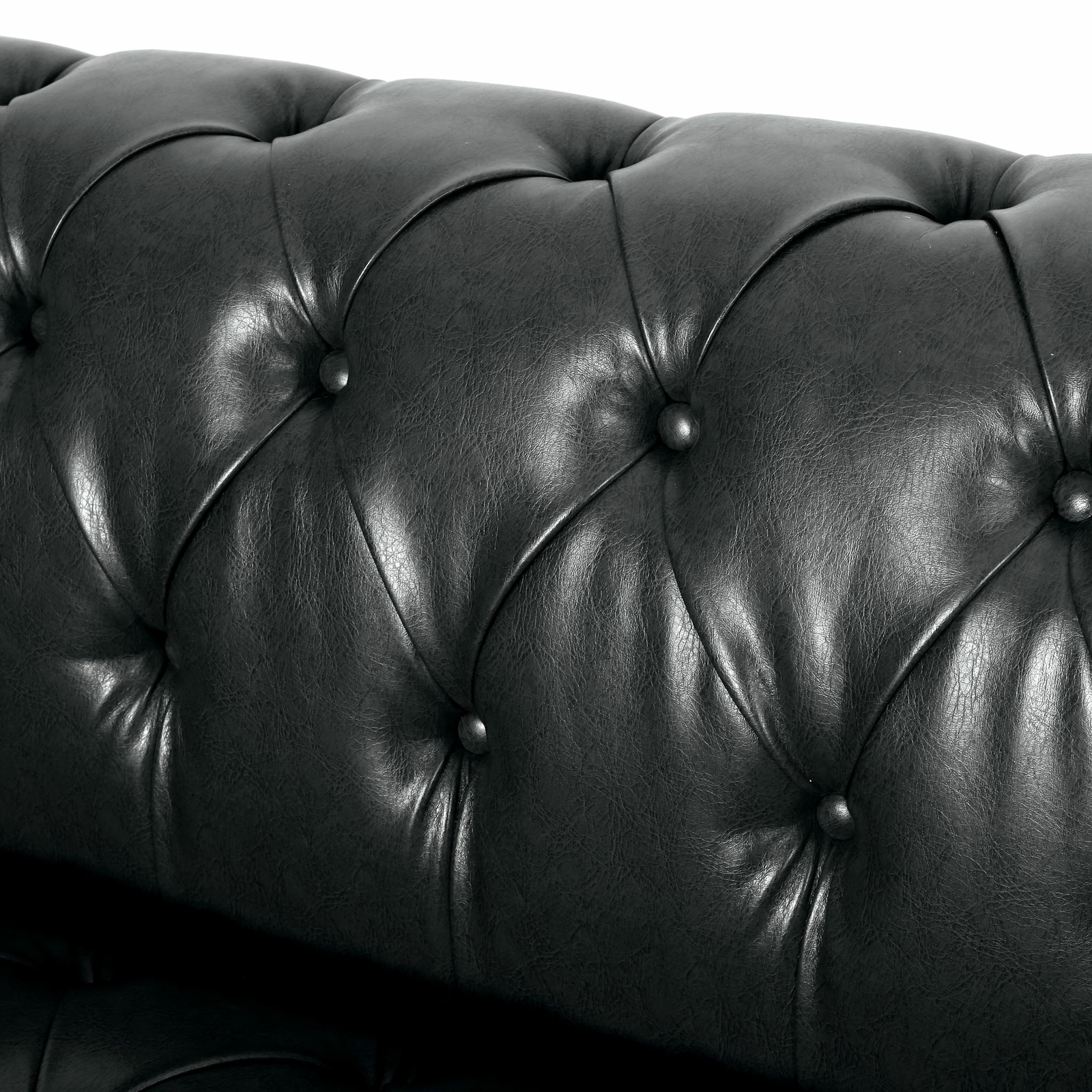 Marengo Contemporary Faux Leather Tufted 3 Seater Sofa