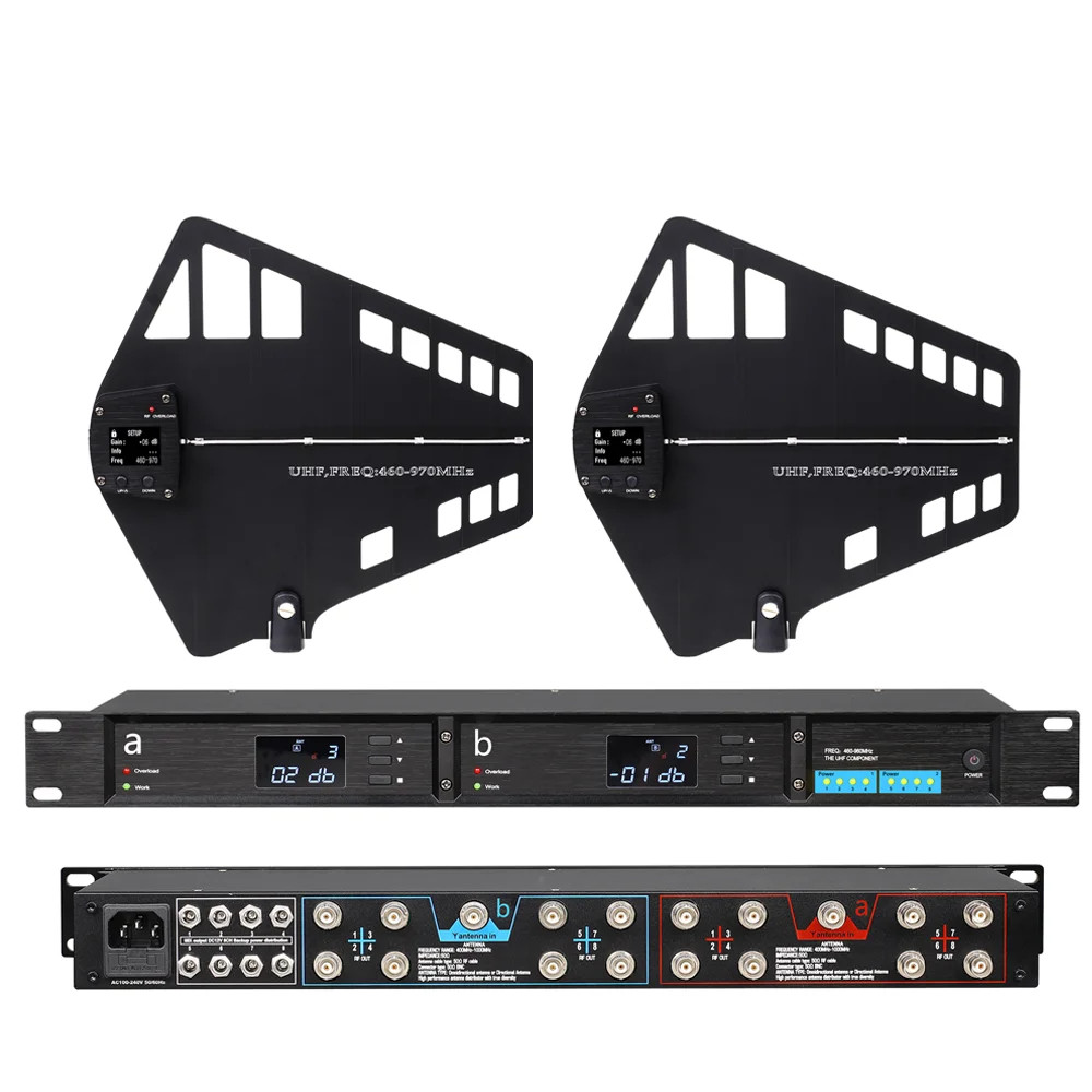 16-Channel 500M/1640.4FT UHF Antenna Distribution System Microphone Signal Amp