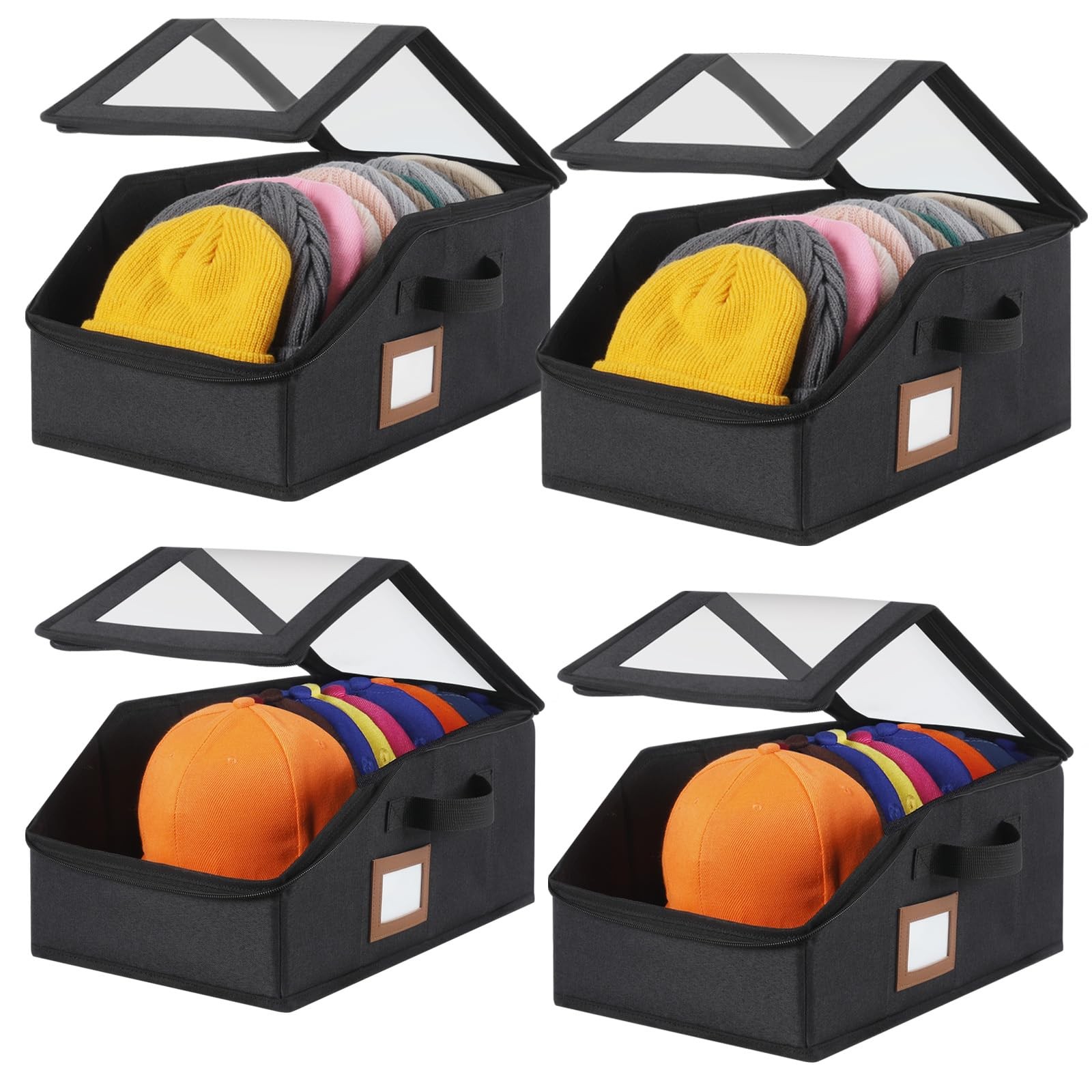 4 Pack Hat Storage for Baseball Caps-Holds Up to 56 Caps, Hat Organizer for Clos