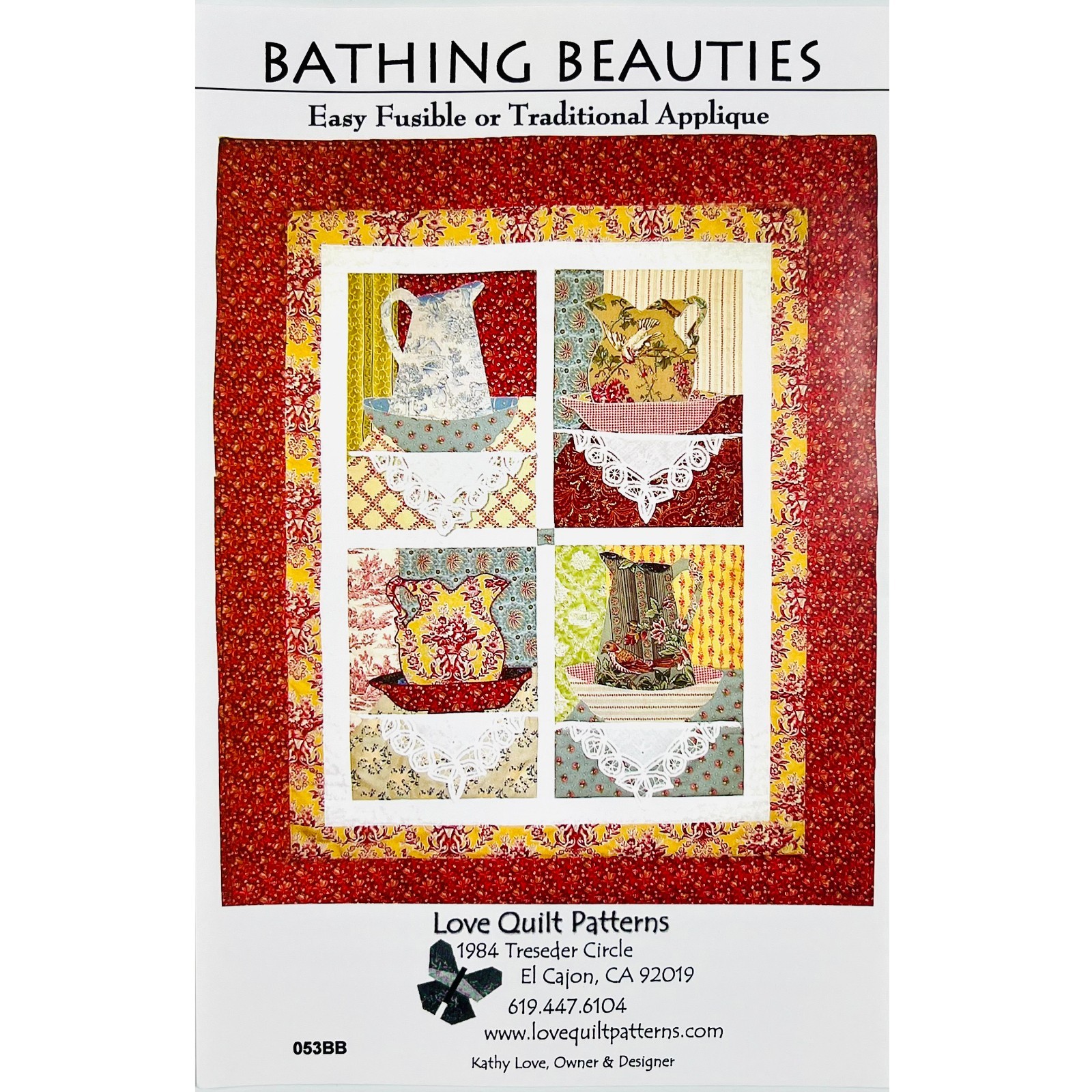 Bathing Beauties Pitchers and Bowls Quilt Pattern 053BB by Love Quilt Patterns