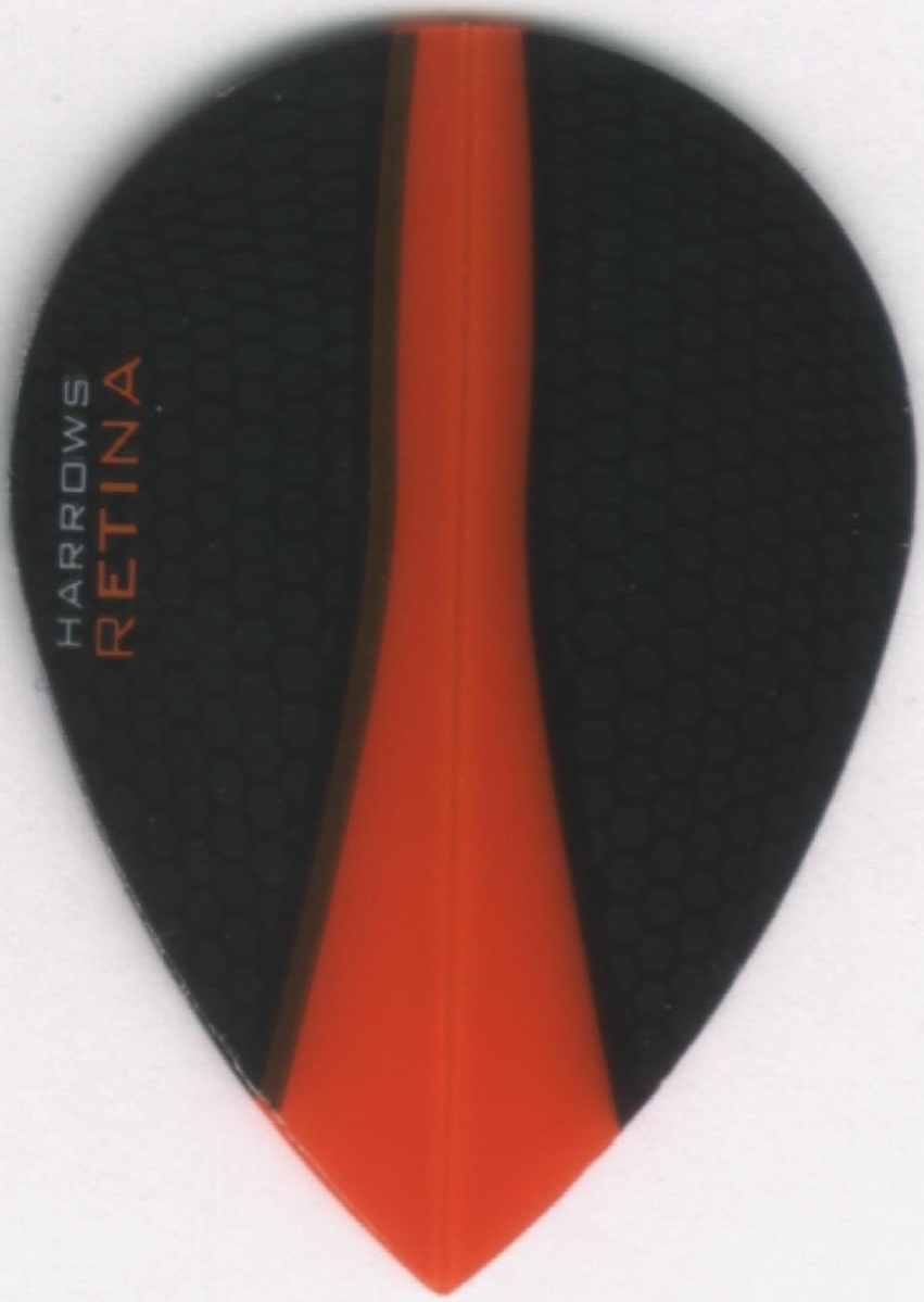 Orange RETINA Teardrop Dart Flights: 3 per set