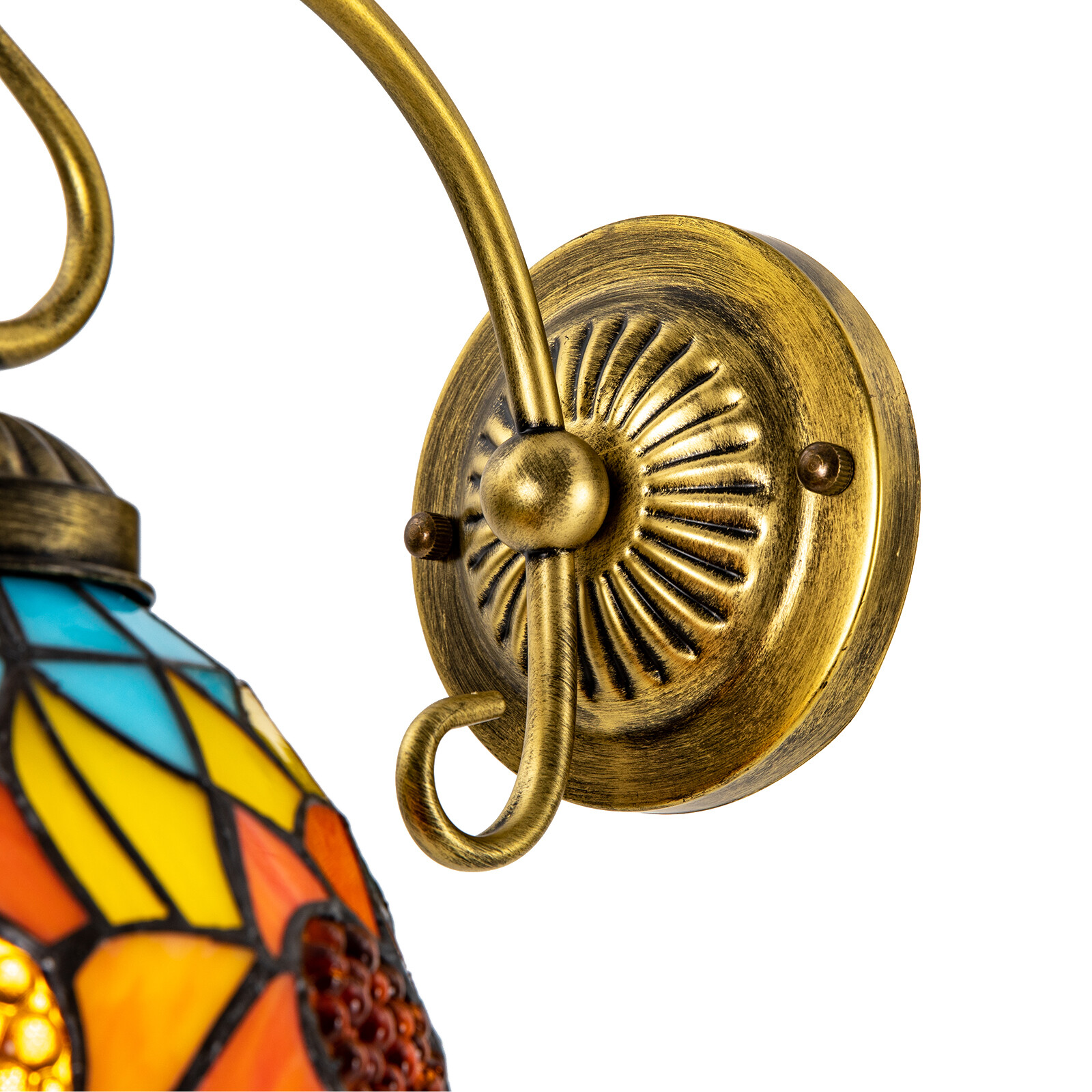 110V Wall Sconce Lamp Tiffany Vintage Stained Glass Wall Light Indoor E26
