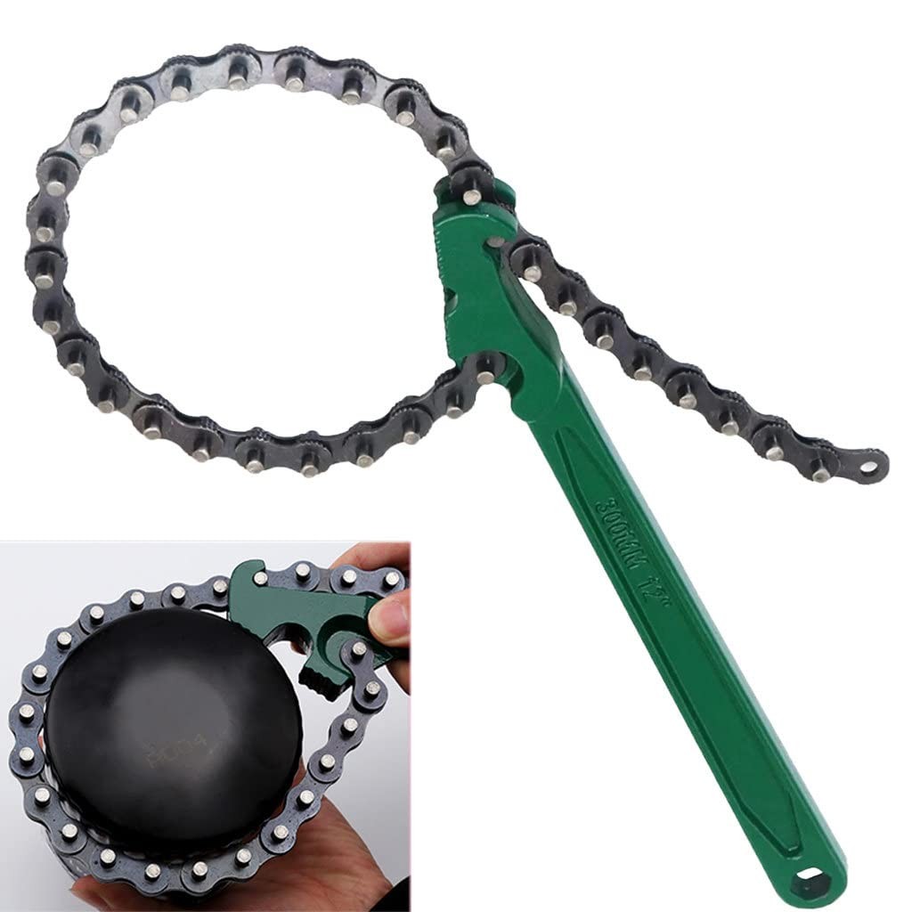 Sinyiol 12 Inch Heavy-Duty Ratcheting Chain Wrench Oil Filter 12 Inch, Green