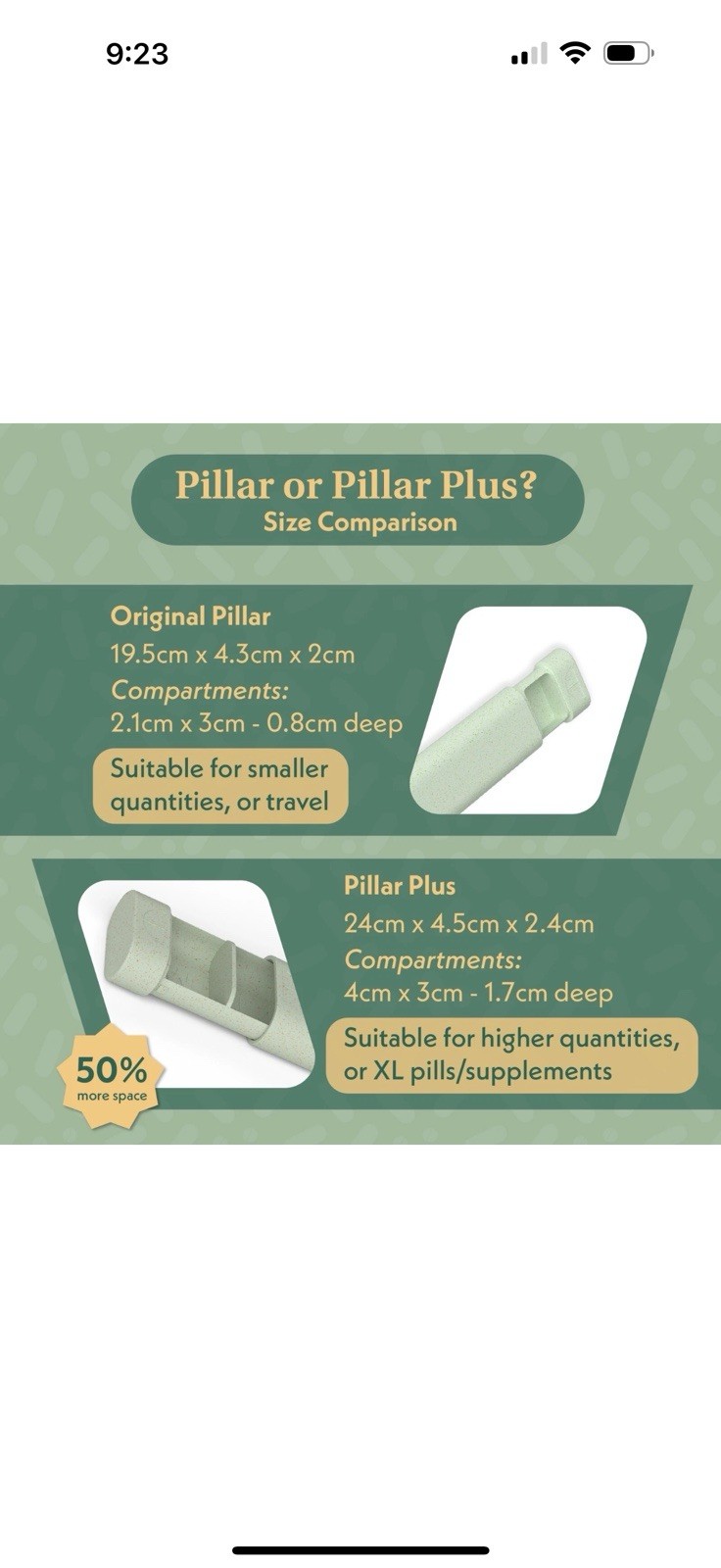 PILLAR XL 7-Day Pill Organizer Eco-Friendly Biodegradable