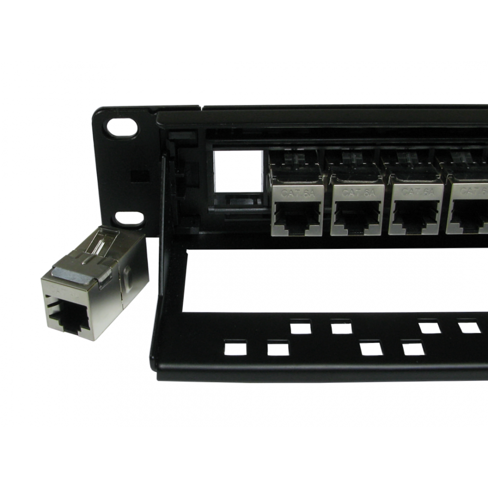 FAST Cat6A Shielded 24 Port Patch Panel Rack Mountable Network Ethernet 1U 19"