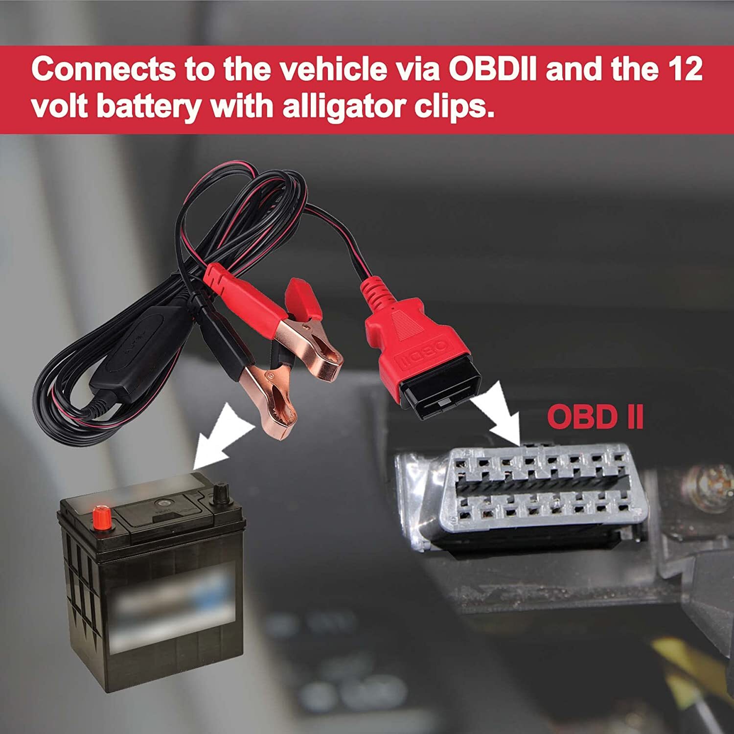 New AUTLE MaxiBAS BTMS OBDII OBD2 Memory Saver Polarity-protected cable