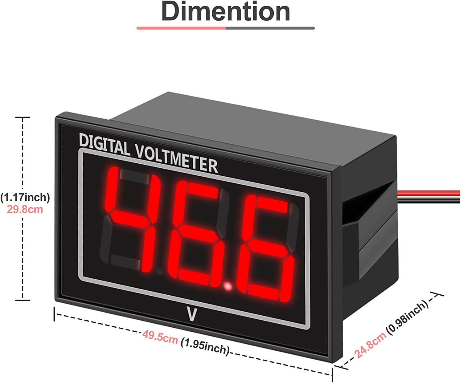 2x 12V Digital LED Display Voltmeter Voltage Gauge Panel Meter Car Motorcycle