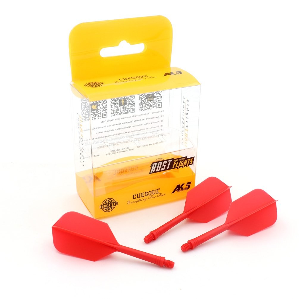 CUESOUL ROST Integrated Dart Shaft and Flights Medium,Slim Shape,Set of 3-Red