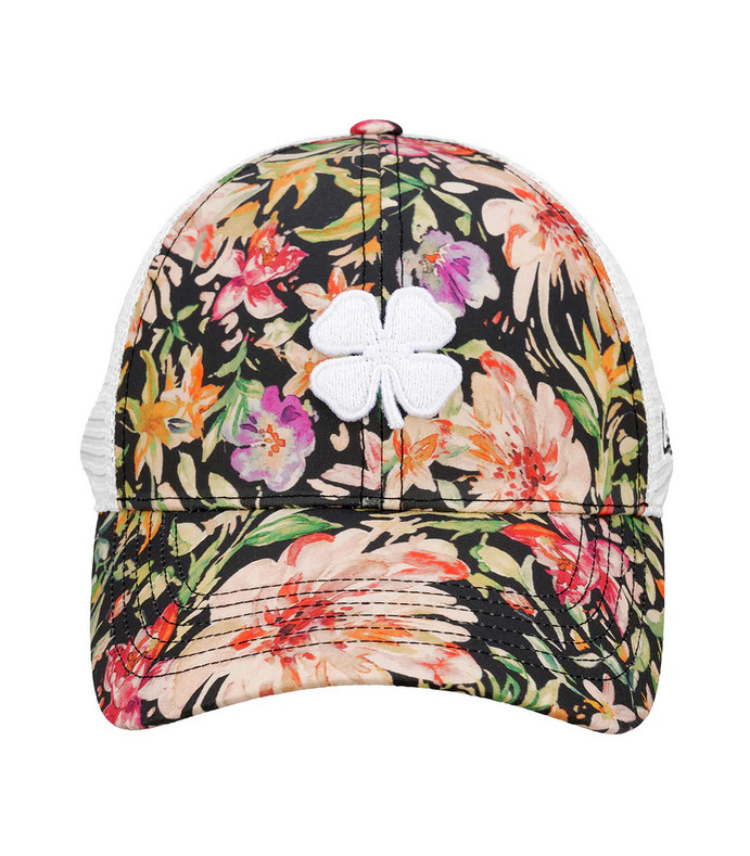 New Black Clover Island Luck 25 Black/Peach/Floral Snapback Hat/Cap