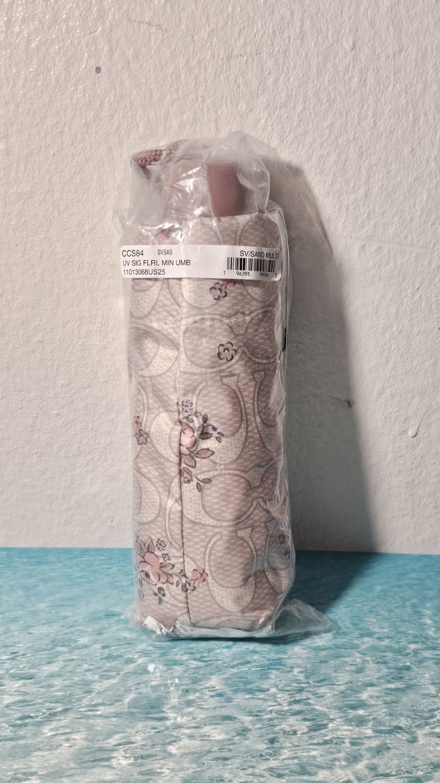 Coach Sand Multi UV Protection Mini Umbrella With Floral Print (CCS84) - New