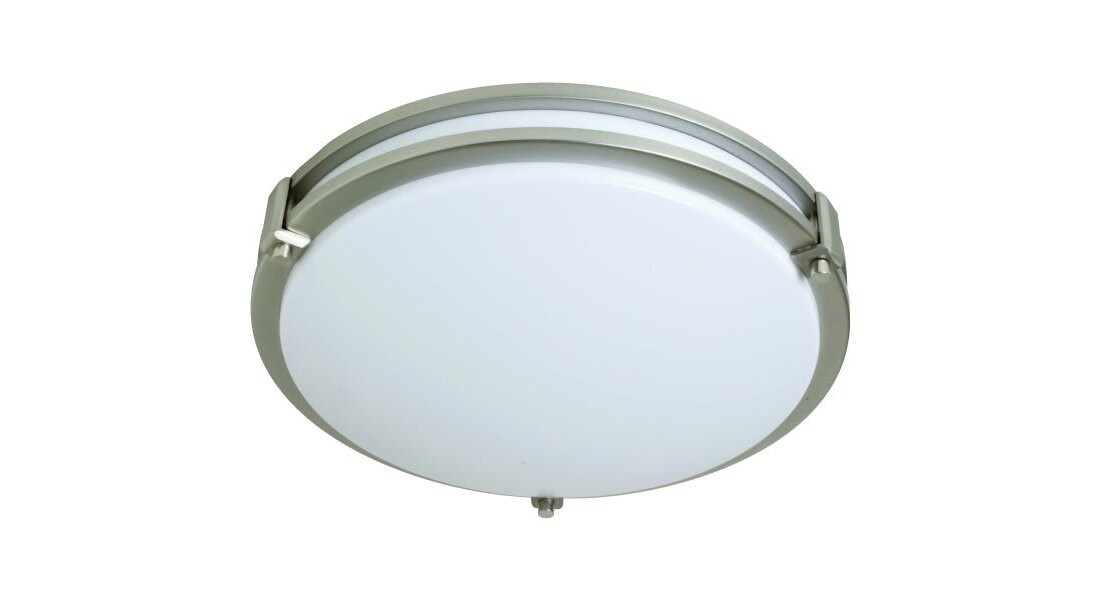 14 in. Brushed Nickel Integrated LED Selectable CCT Round Flush Mount Light