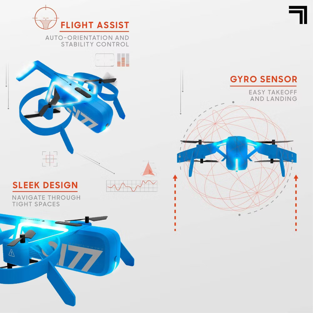Sharper Image Sky Propeller Remote Control Blue Quadcopter Drone