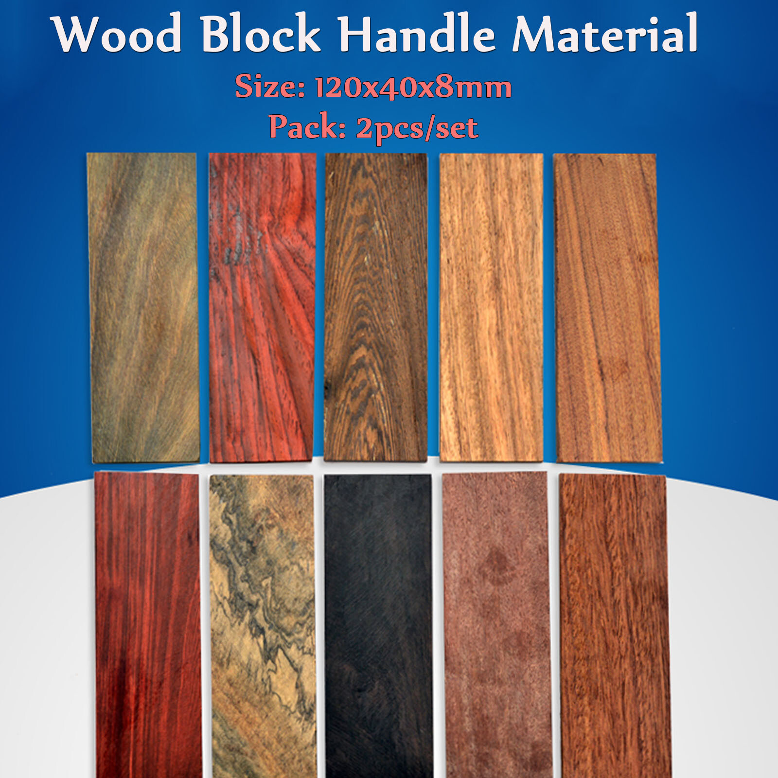 2X Knife Handle Material Mahogany Ebony Wood Block Bush Making Blanks 120x40x8mm