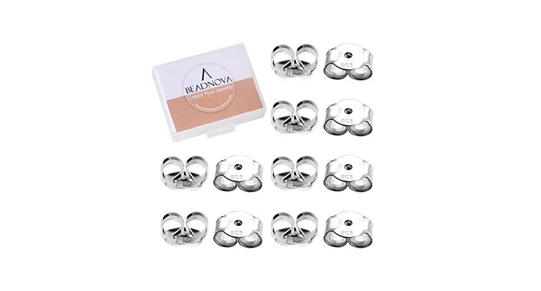 Earring Backing Studs Backs Hypoallergenic Backings 925 Sterling Silver 12 Pack