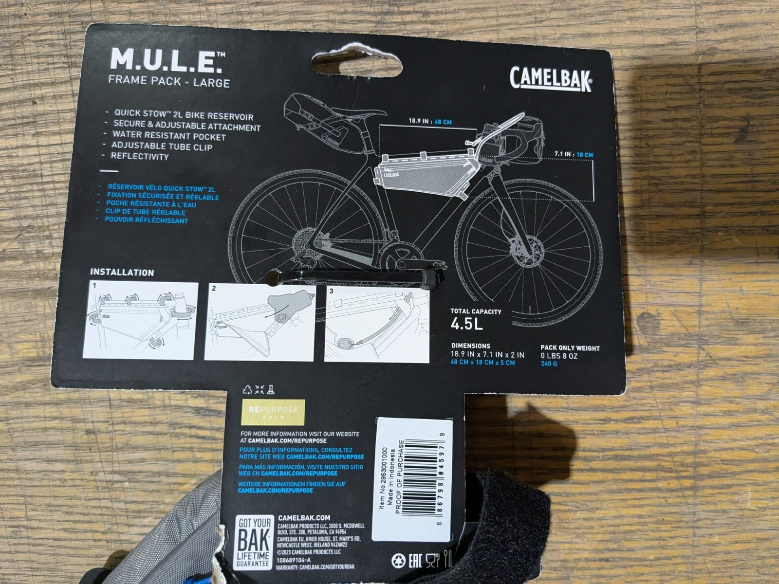 CamelBak M.U.L.E. Bikepacking Waterproof Triangle Frame Pack - 2 Liter Bag