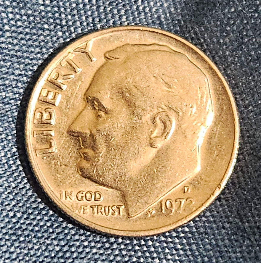 1972 Roosevelt Dime 10C Philadelphia Business Strike Copper KM#195 Errors