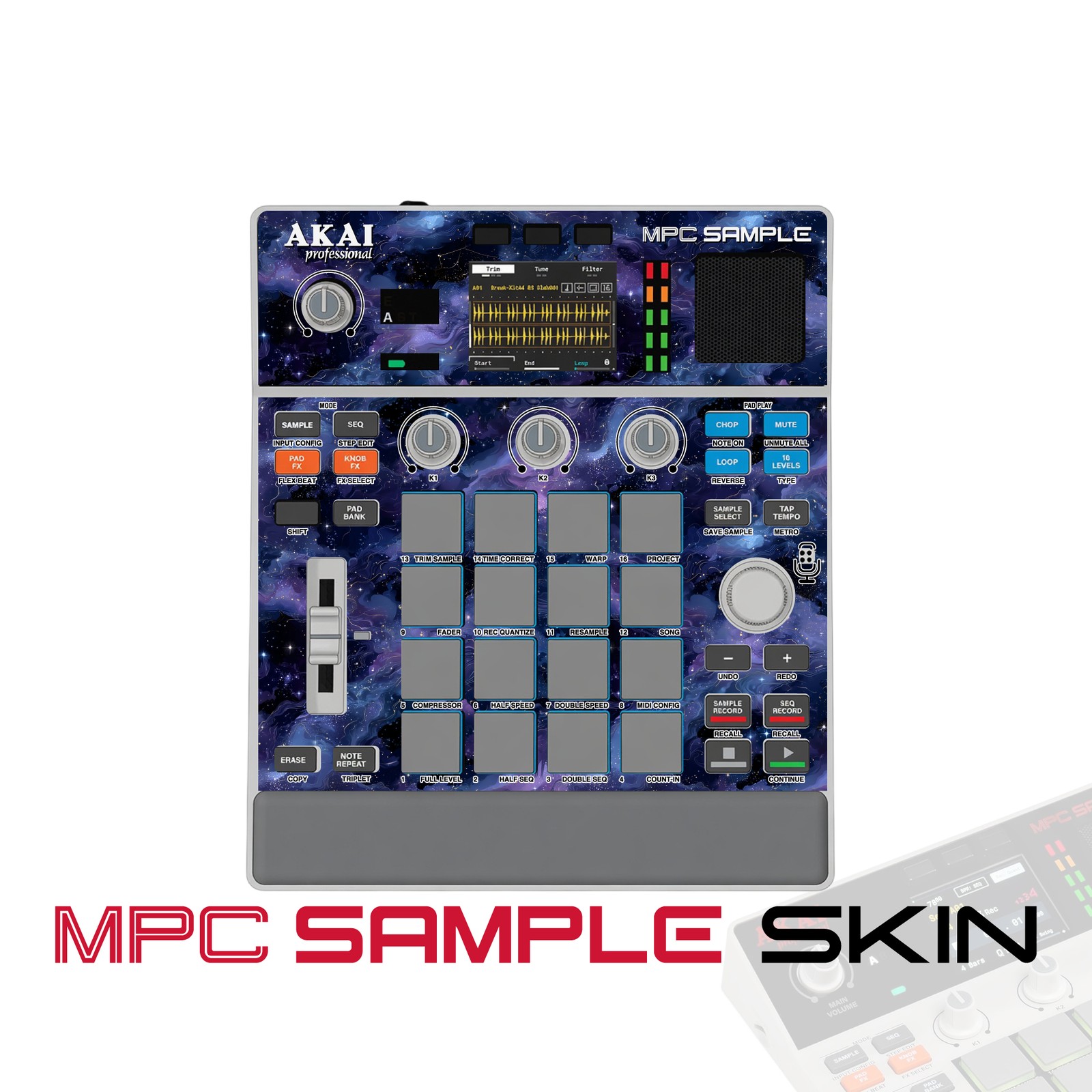 Akai MPC Sample Skin / Cosmic Blue Waves
