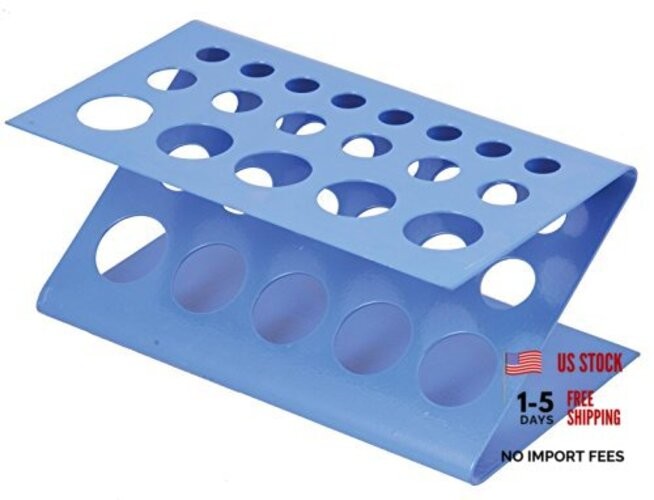 Test Tube Stand, Z Shape, Aluminum Sheet, Fits up to 18 Tubes in 3 Different
