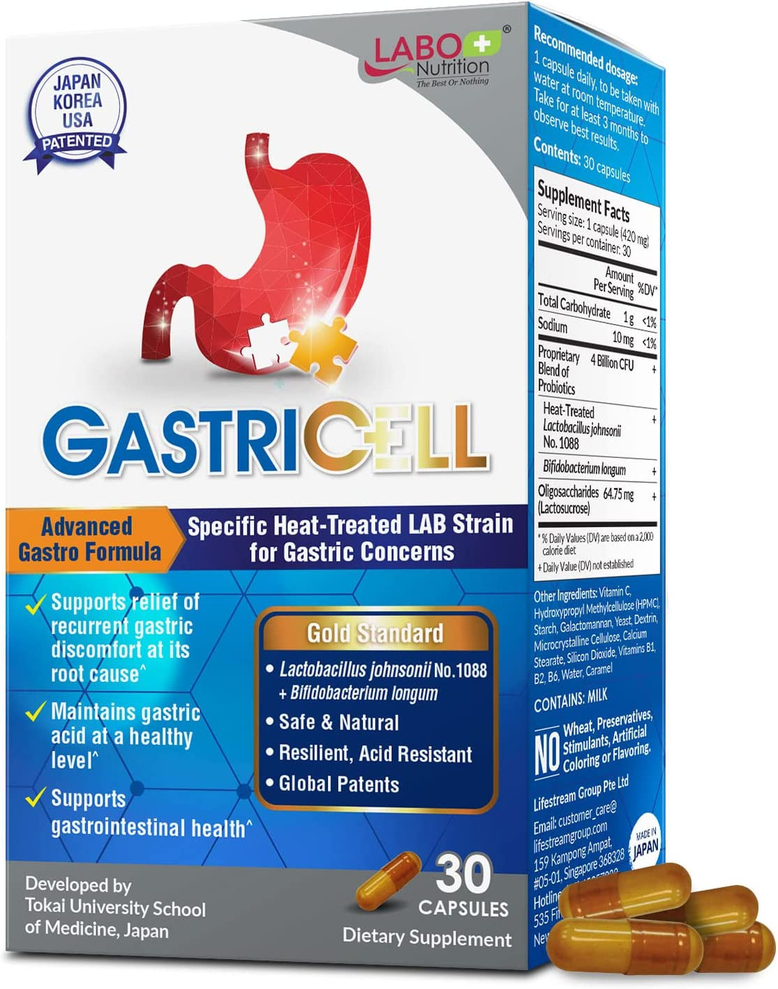 GASTRICELL - Acid Reflux, Heartburn, Recurring Gastric Discomfort for Natural De