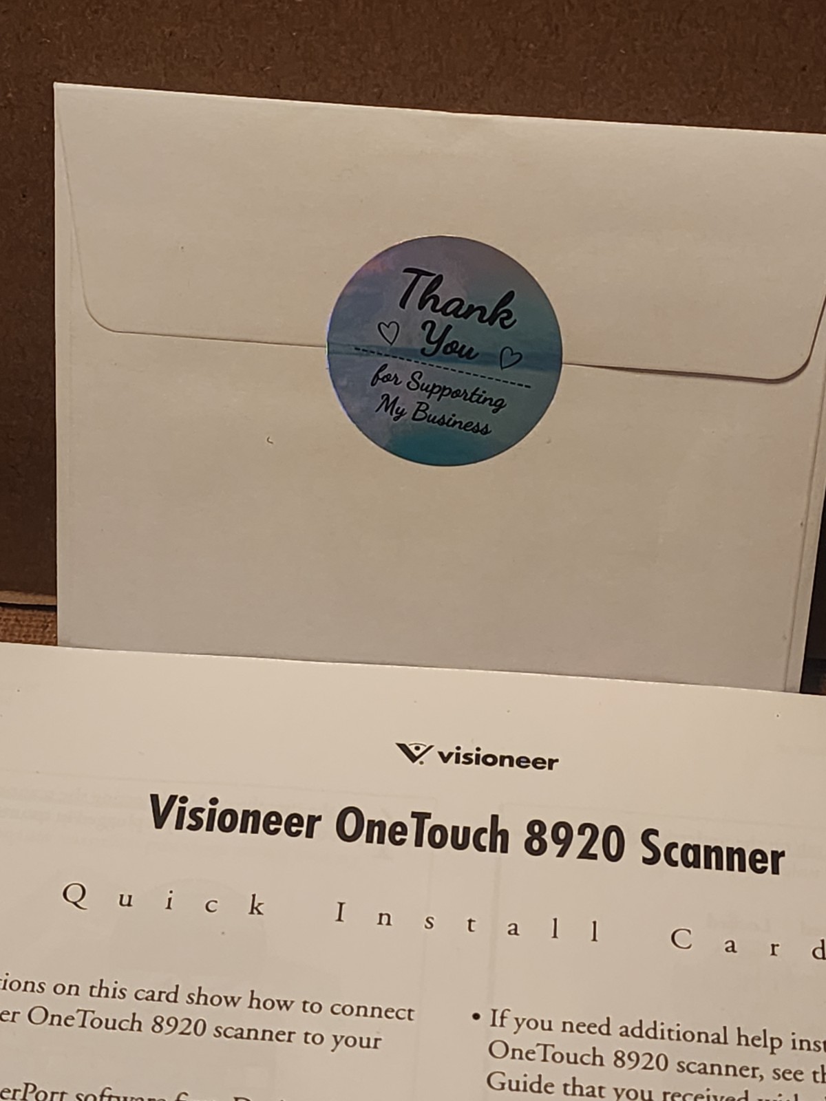 VISIONEER ONETOUCH 8920 USB SCANNER FOR WINDOWS INSTALLATION GUIDE & SOFTWARE CD