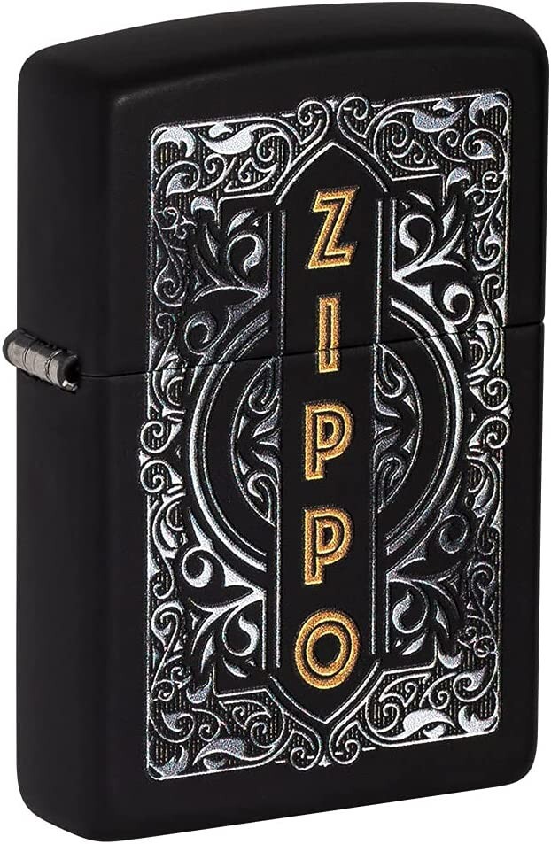 Zippo Logo Design Black Matte 49535